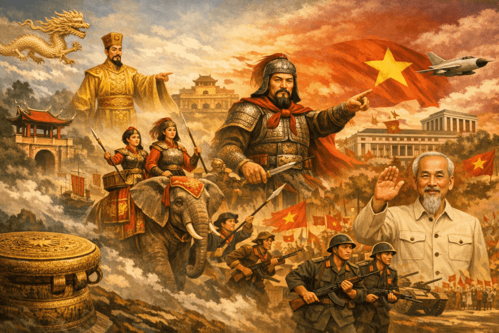 Lịch sử Việt Nam là một bản anh hùng ca kéo dài hàng nghìn năm, nơi mỗi giai đoạn đều khắc họa rõ nét tinh thần dân tộc, ý chí kiên cường và khát vọng vươn lên không ngừng.