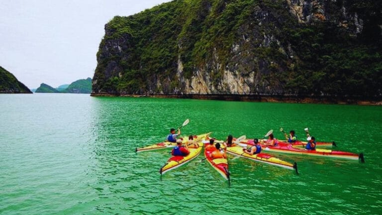 Kayaking in Lan Ha Bay near Ha Long Bay Vietnam