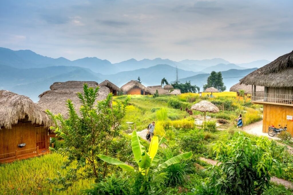Traditional mountain homestay in  Sapa Vietnam