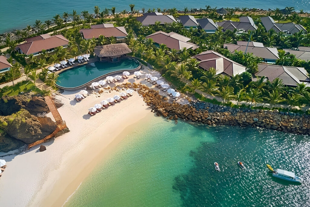 Luxury resorts along the tropical coastline of Nha Trang, Vietnam