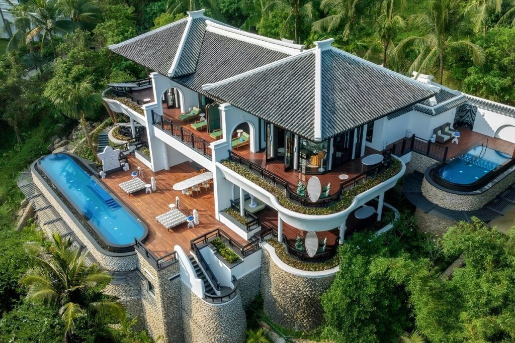 InterContinental Danang resort built into the jungle-covered hills of Son Tra Peninsula
