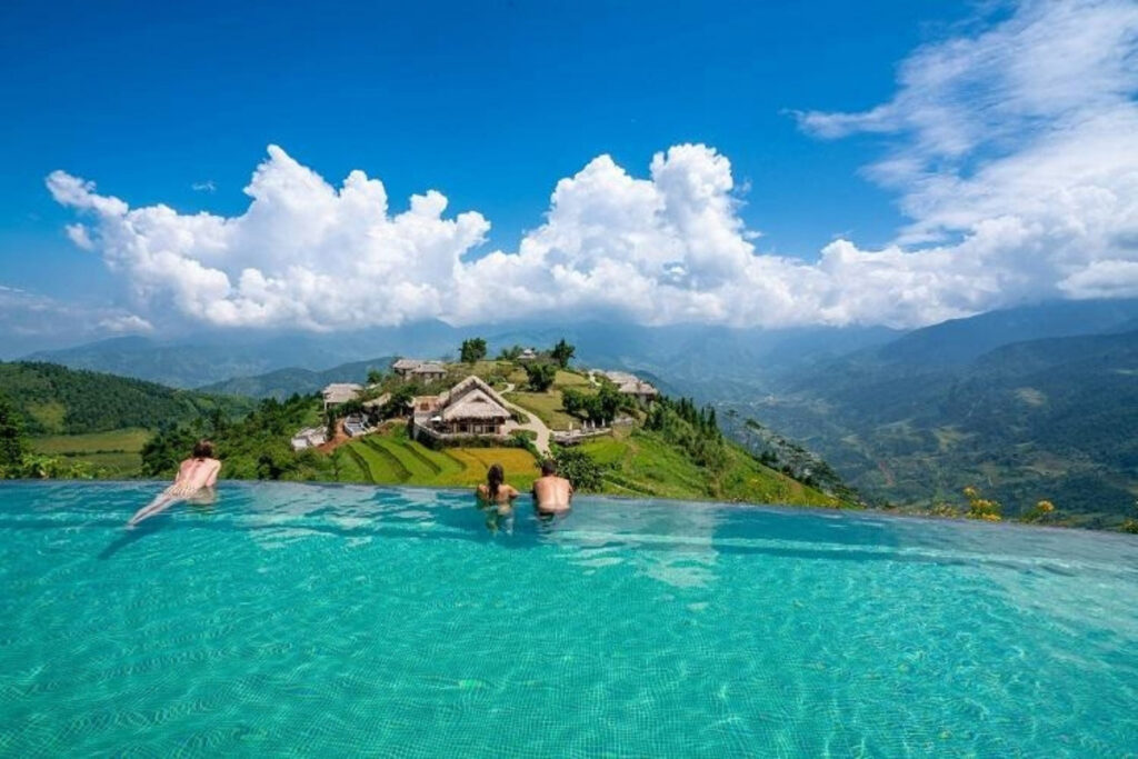 Topas Ecolodge overlooking rice terraces in Sapa northern Vietnam