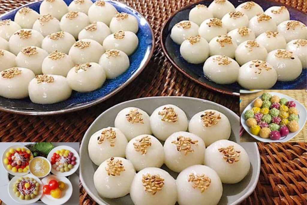 Best Vietnamese Desserts: 20 Sweet Treats Every Traveler Should Try in Vietnam 14 Traditional Vietnamese bánh trôi with glutinous rice balls filled with palm sugar and topped with roasted sesame seeds.
