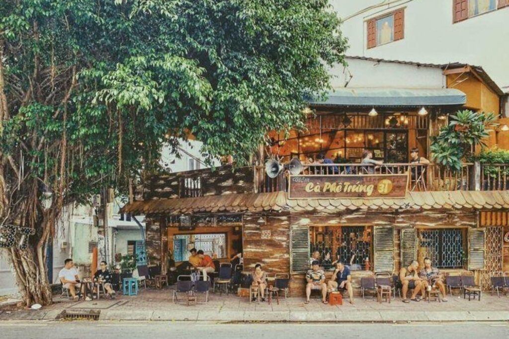 Traditional Vietnamese coffee shop