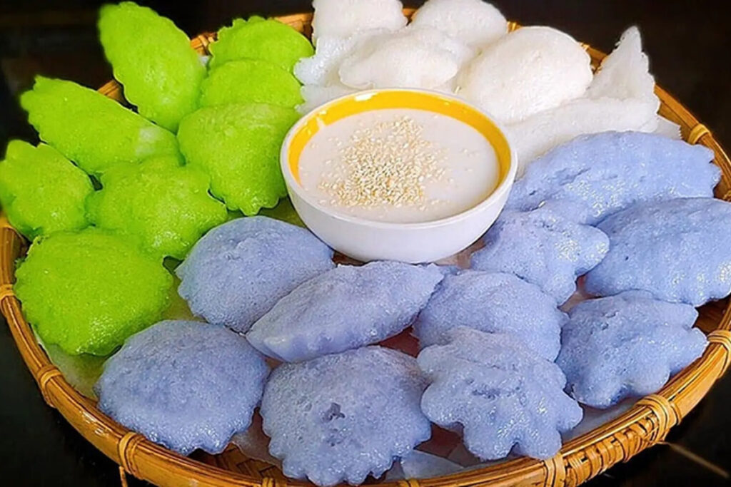 Best Vietnamese Desserts: 20 Sweet Treats Every Traveler Should Try in Vietnam 9 Vietnamese bánh bò honeycomb cake with airy texture made from fermented rice flour and coconut milk.