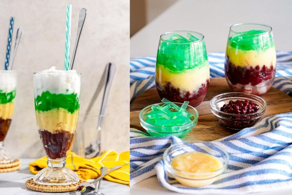 Best Vietnamese Desserts: 20 Sweet Treats Every Traveler Should Try in Vietnam 2 Vietnamese chè ba màu dessert with red beans, mung beans, pandan jelly and coconut milk