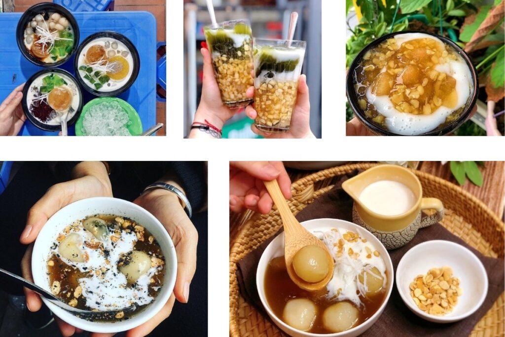 Hanoi Food Guide: 15 Must-Try Dishes & Where to Eat Like a Local 13 Colorful Vietnamese che dessert with coconut milk, beans, jelly, and tropical fruits in Hanoi.