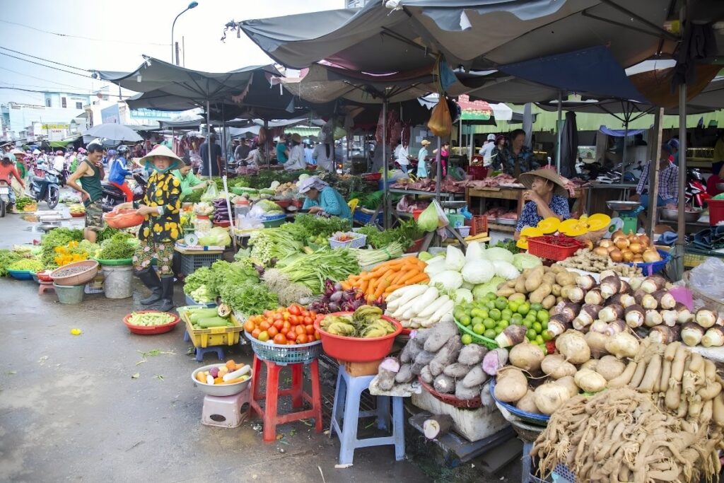 Fresh food at a local market in Vietnam