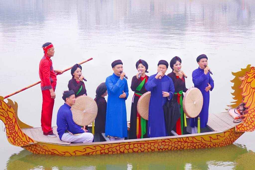 Quan Ho singers performing during the Lim Festival in Bac Ninh
