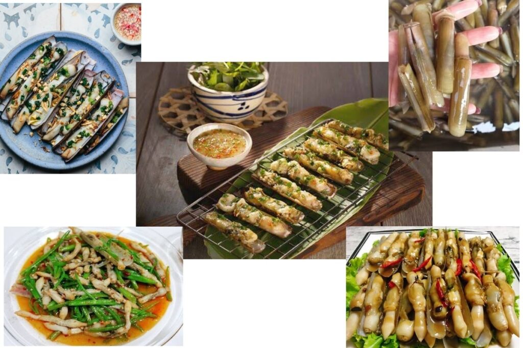 Seafood in Vietnam: 18 Must-Try Dishes & Where to Eat Them (2026 Traveler's Guide) 8 Grilled razor clams with scallion oil in Vietnam
