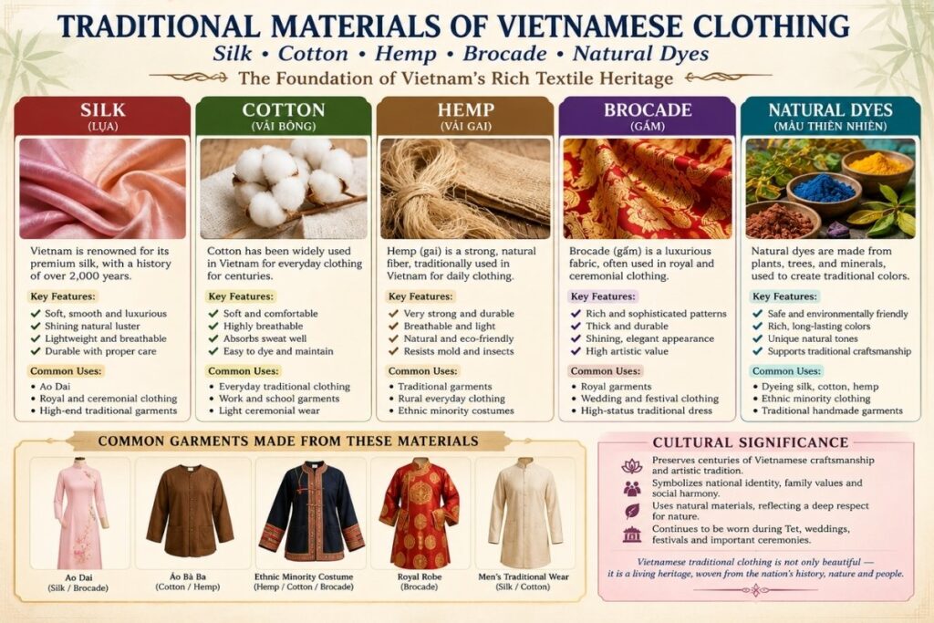 Traditional materials of Vietnamese clothing