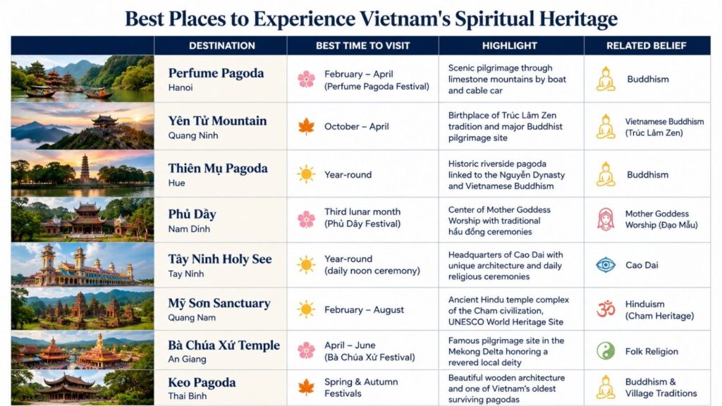 Vietnamese Religion & Beliefs: A Complete Guide to Faith, Spirituality, and Daily Life in Vietnam (2026) 16 Best Places to Experience Vietnam's Spiritual Heritage