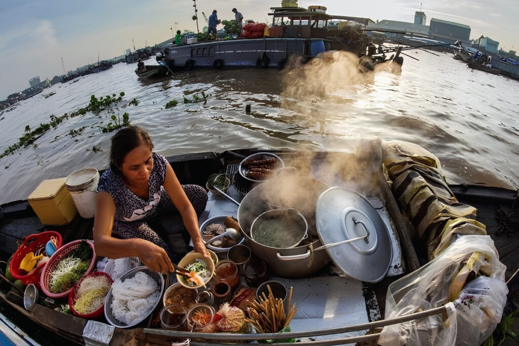 Cai Rang Floating Market in the morning