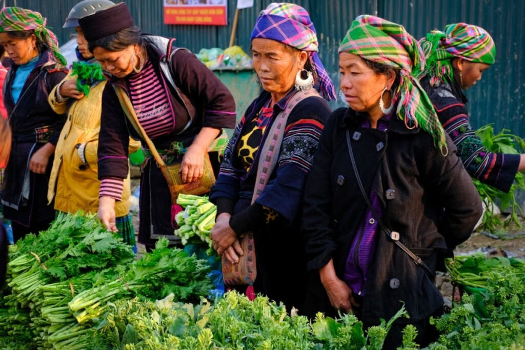 Ethnic minority traders at Bac Ha Market in northern Vietnam