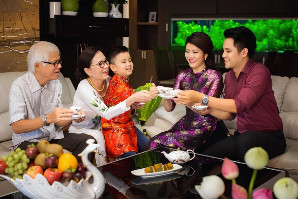Vietnamese Tea Culture: I Thought Vietnam Was the Land of Coffee—Until an Old Man Handed Me a Tiny Cup of Tea 16 Three generations sharing tea at home.