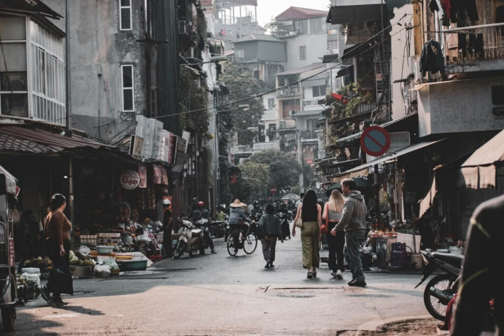 Morning street life and breakfast culture in Vietnam