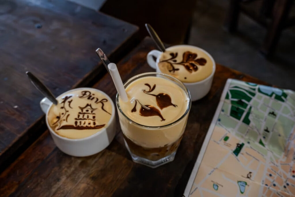 Vietnamese egg coffee ca phe trung in Hanoi
