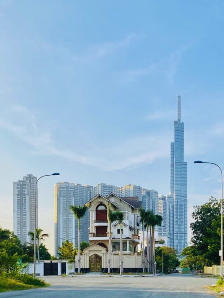 Modern Vietnam blending traditional streets with contemporary city life